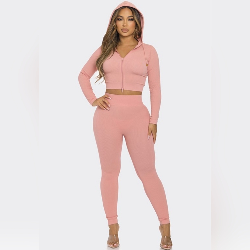 Women's Pink Hooded 2 Piece
